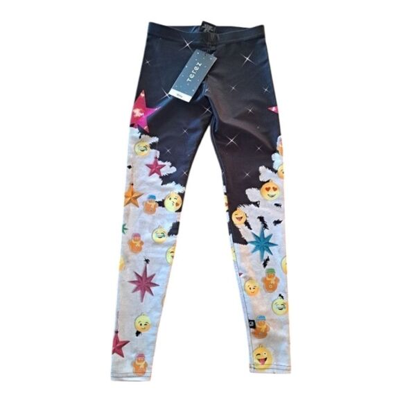 Terez Christmas Emoji Girls Leggings Size Small 7/8 NWT - Picture 1 of 4